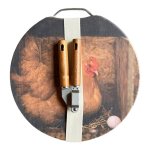 Round Bamboo Bread Board - Chicken
