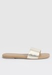 Metallic Minimal Mule Sandals - Gold