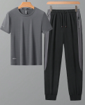 Summer 2 Pcs Sportswear Set Ice Silk