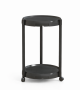2-TIER Round Rolling Plant Stand & Utility Trolley - Black