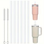 6PCS Replacement Straw For Stanley 40OZ 30OZ Cup Tumbler Extra Long Reusable Straws For Stanley 40OZ & Simple Modern Tumbler Wit