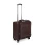 Faux Leather Trolley Briefcase Laptop Cabin Luggage Bag - Brown