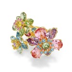 SWAROVSKI Idyllia Ring Mixed Cuts Flower Multicolored Gold-tone Plated - 60