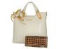 Fino Ladies Faux Leather Fashion Bag With Removable Flower & Purse Set