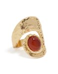 Goldair Gold Plated Molten Large Stone Ring