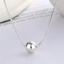 Simple Elegance Stainless Steel Snake Chain Necklace With Sleek Sphere Pendant - Unisex Design For Daily Wear And Gift Giving