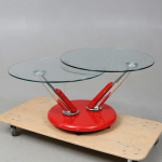 Swivel Glass Coffee Table - White