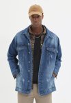 Abrasion Detailed Jacket - Indigo