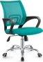 Zippy Netting Back Office Chair With Chrome Base Turquoise