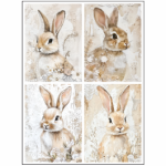 Tear Resistant Deco Print A6 Shabby Bunny