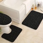 3PCS Premium Super Absorbent Bath Mats Cobblestones Embossed Non-slip Bath Rug Memory Foam Cushioned Foot Pad Comfy Quick-drying