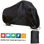 All-weather Motorcycle Cover - Waterproof Dust & Uv Protection For Bikes And Scooters Durable Polyester Multiple Sizes Available