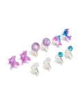 Kids Silver Ombre Sea Clip-on Earrings 5-PACK