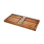 Wooden Meat Board With Sauce Bowls