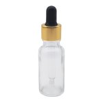 20ML Clear Glass Aromatherapy Bottle With Pipette - Black & Gold Collar 18 69