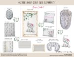 Cot Duvet Bedding Forever Lonely Girly Ellie Elephant Set
