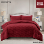 Simon Baker - Brooklyn Luxury Sherpa Jacquard Comforter Set - Burgundy - Burgundy