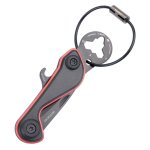 Mini-tool: Parcel Cutter Blade Keyring Bottle Opener Tyre Depth Gauge Hex Keys: Black red