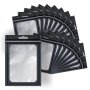 100pcs Smell Proof Mylar Bags With Front Window For Lip Gloss Eyelashes And Cookies - Resealable Matte-Black Cute And Packaging Pouch Bag For Halloween