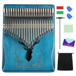 Kalimba 17 Keys Thumb Piano For Beginners Easy To Learn Solid Wood Mbira Instrument With Tuning Hammer & Gift Bag Perfect Holida