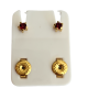 24K Gold Plated Surgical Stainless Steel Round Cut Birthstone Gem Studs