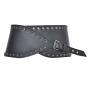 Kehuashina Women Pu Leather Rivet Wide Waist Belt Punk Waistband Black