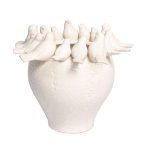 White Ceramic Birds Vase - Large : 33CM H