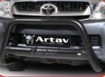 Toyota Hilux Nudge Bar Black Stainless Steel With Oval Cross Member Fits All Models Artav Bs 80022