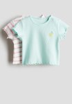 2-PACK Ribbed Jersey Tops - Turquoise lemon