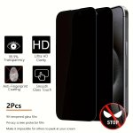 2-PACK Tempered Glass Privacy Screen Protector For Iphone 15 14 13 12 11 Pro Max 7/8/SE2 X/xs Xr - 9H Hardness Glossy Surface An