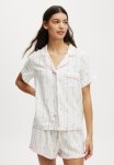 Cotton On Body Woven Ruffle Sleep Set - Bow Stripe blue Pink