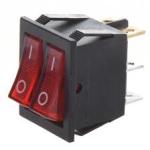 Rocker Double 2 X On-on Red Light 220VAC