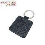 Sublimation Pu Glitter Square Keyring – Black 50MMX50MM