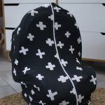 Car Seat Cover Black With White Crosses