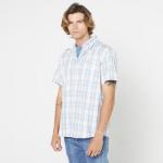Jeep Mens Shay Check Short Sleeve Shirt Blue