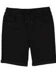 Black Elasticated Denim Shorts - 9 10 Black