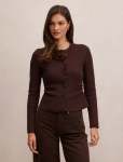 Valencia Structured Knit Cardigan - XL Chocolate