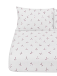 Three Quarter Bow Print Fitted Sheet - 107 X 188 Cm Pink