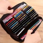 Men's And Women's Long Card Bag Large Capacity Bank Card Sleeve Long Wallet Simple Card Holder Long Clutch Bag