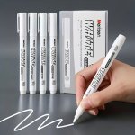 2 Pcs White Alcohol Marker Pens - Waterproof Oily Permanent Gel Ink - Ideal For Tire Art Graffiti Fabric Wood & Leather - Durabl