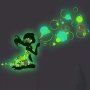 Glow In The Dark Wall Stickers 1 Pc Contemporary Style Plastic Bubble Blowing Girl Switch Decorative Decal For Bedroom Living Room Dorm Room.
