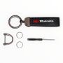 Carbon Fibre Leather Keyring Compatible With Mahindra - Black