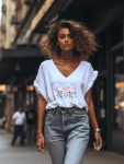 C'est La Vie Oversized Tee - White - Large