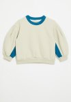 PoP Candy Colour Block Sweat Top - Ecru & Blue