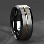1PC Men's Luxurious 8MM Silvery Stainless Steel Ring Wedding Ring Engagement Ring Party Anniversary Gift Size 6-13