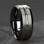 1pc Men's Luxurious 8mm Silvery Stainless Steel Ring Wedding Ring Engagement Ring Party Anniversary Gift Size 6-13