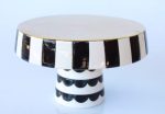 Black & White Scalloped Cake Stand 14X23CM