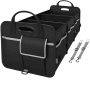 92L Foldable Car Trunk Organizer With Insulated Cooler Bag &tie-down Straps