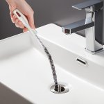 1PC Pipeline Dredging Brush - Sink Drain Overflow Cleaning Brush Household Sewer Hair Catcher Snake Hair Drain Clog Remover Clea