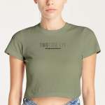 Ladies Crop Top Tee - XL Bamboo